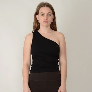 Nu Swim Black One Shoulder Top